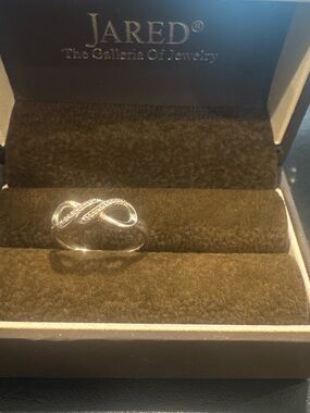 Jared Jewelry Sterling Silver with Diamond Accents Infinity Ring